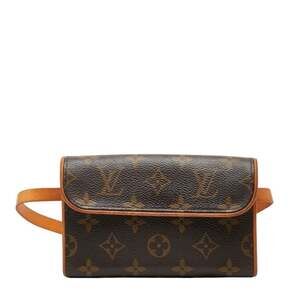 LOUIS VUITTON Brown Monogram Leather Pochette Hobo Bag